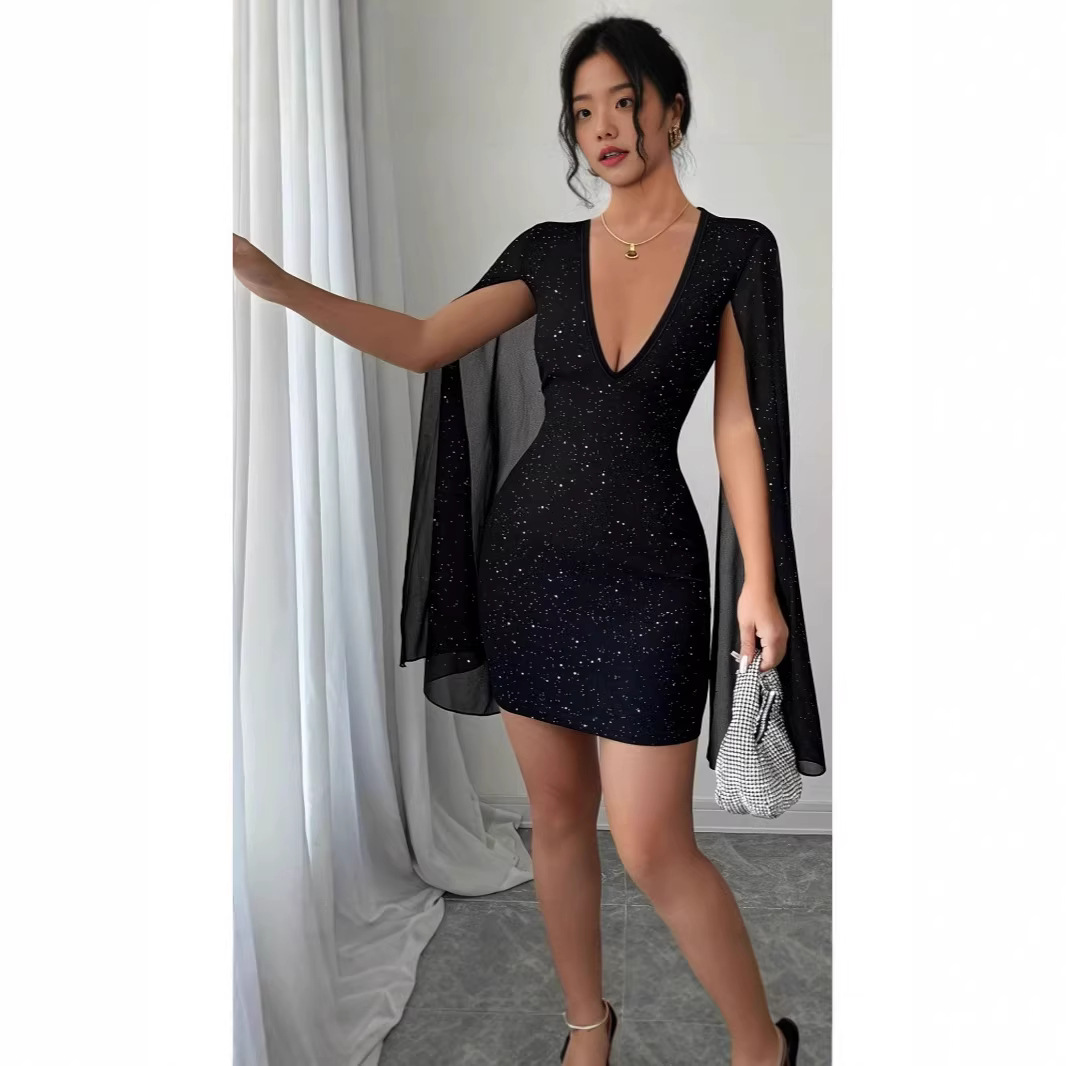 Women Formal Wear Dress - V-hals bodycon midi jurk, elegante formele