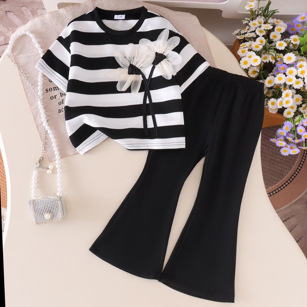 Monochrome Suit Set - Nieuwe collectie kinderen monochrome gestreept T-shirtpak