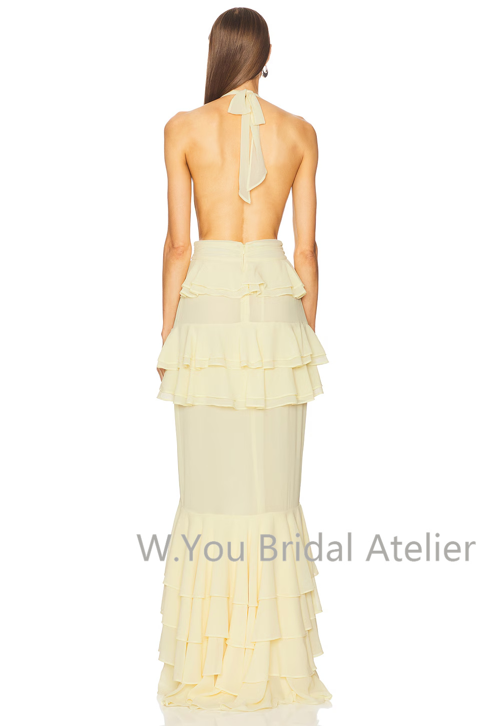 Women'S Formal Wear For Wedding Guest - Avondjurken Diepe V-hals Halter Split aan