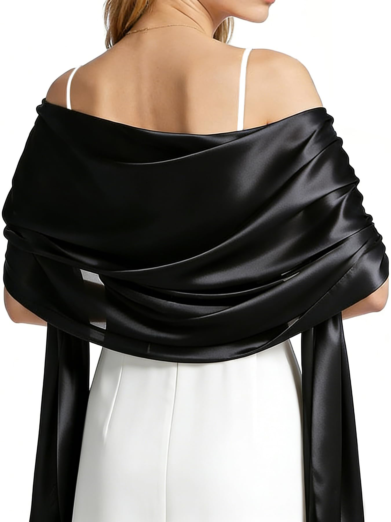 Women Formal Wear Dress - Dames satijnen sjaal voor avondjurken -