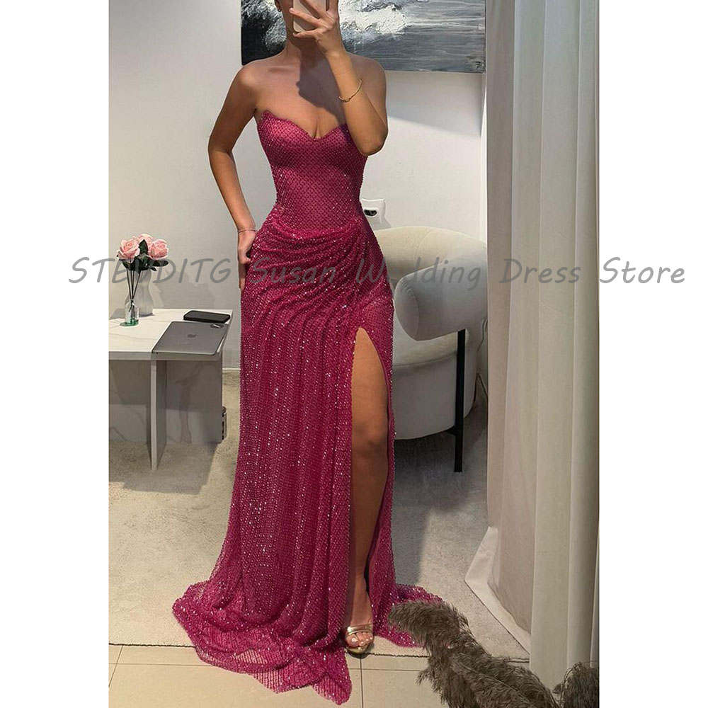 Women Formal Wear Dress - Prachtige avondjurken Dames Vent Strapless Mouwloos
