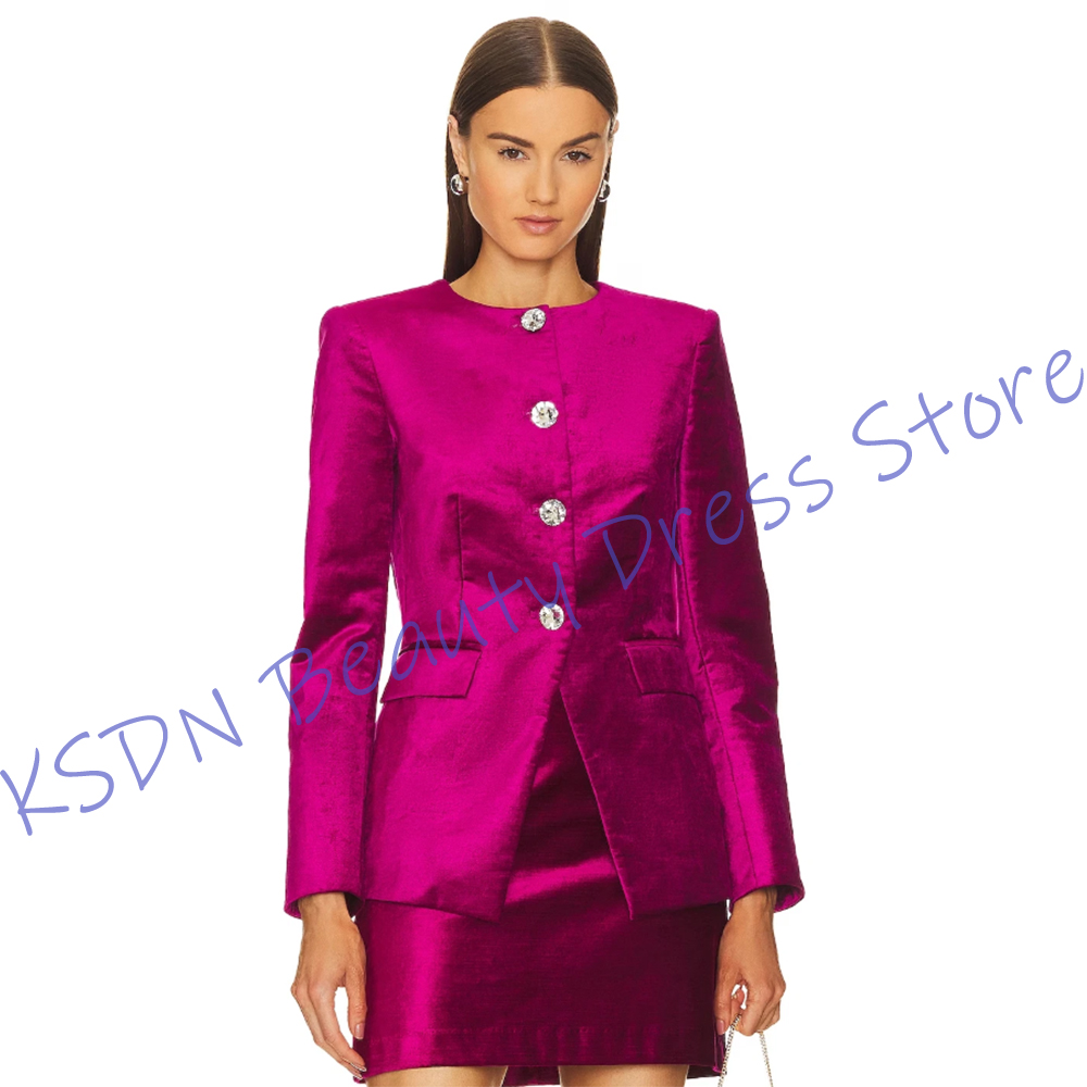 Women'S Formal Wear Pants Suit - Chique damespak met enkele rij knopen,