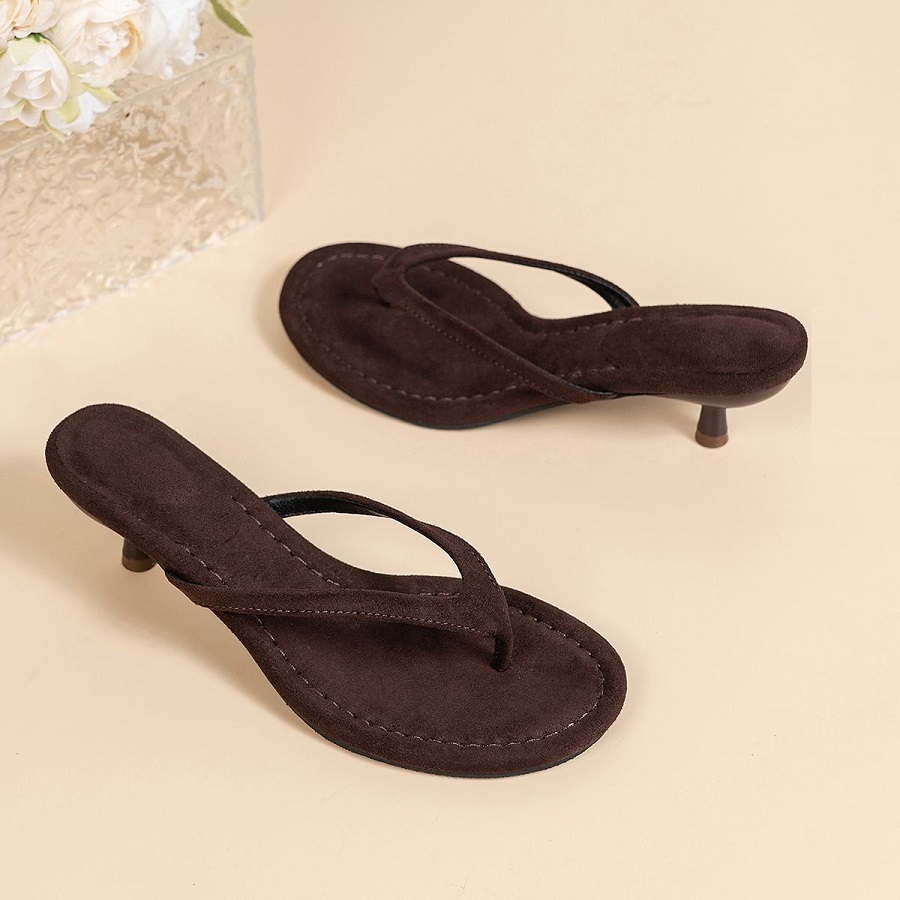 Kitten Heel Women - Nieuwe imitatie suède sandalen met hoge