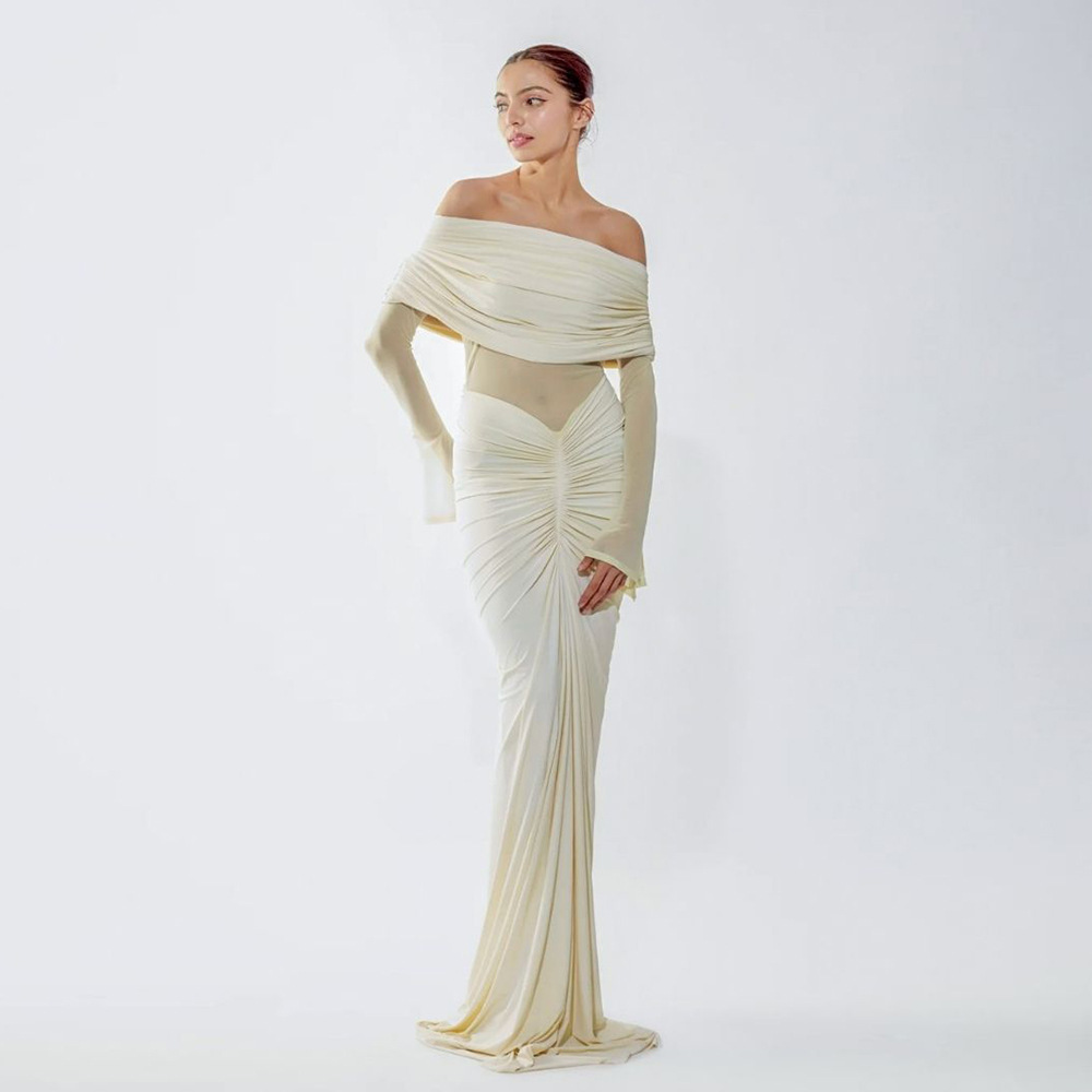 Beige vrouwen galajurk sexy of - Women'S Formal Wear For Wedding Guest recensie en prijs