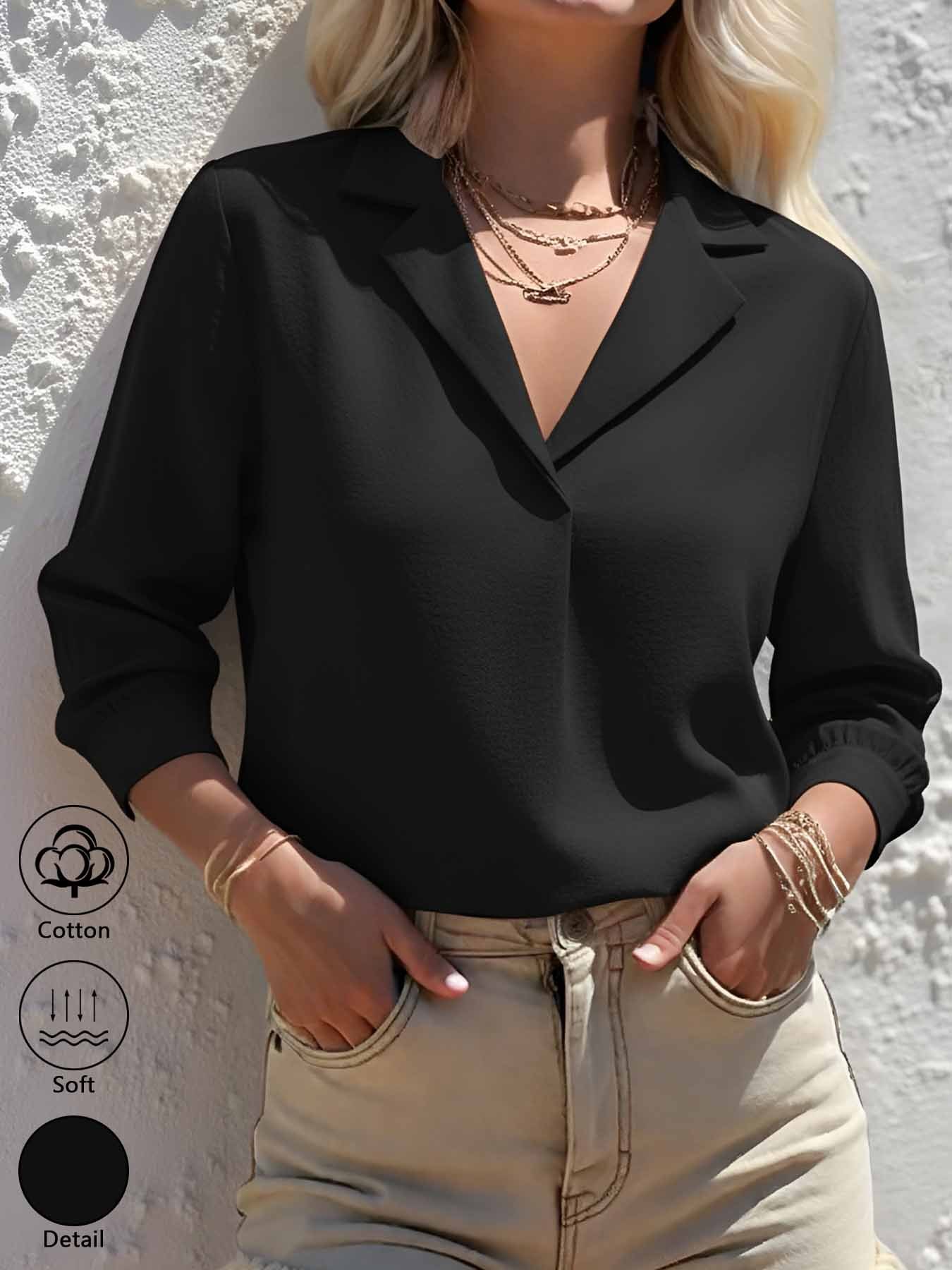 Klassiek damesoverhemd met V-h - Women Formal Wear Tops recensie en prijs