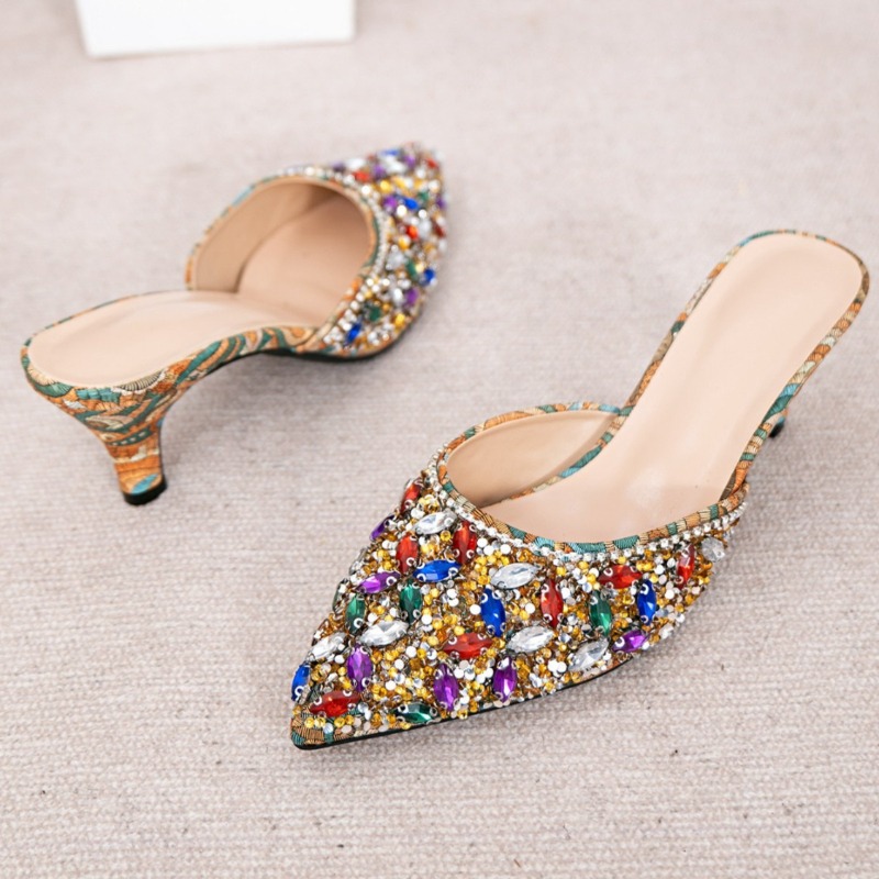 Luxe Strass Kitten Hak Slipper - Kitten Heel Women recensie en prijs