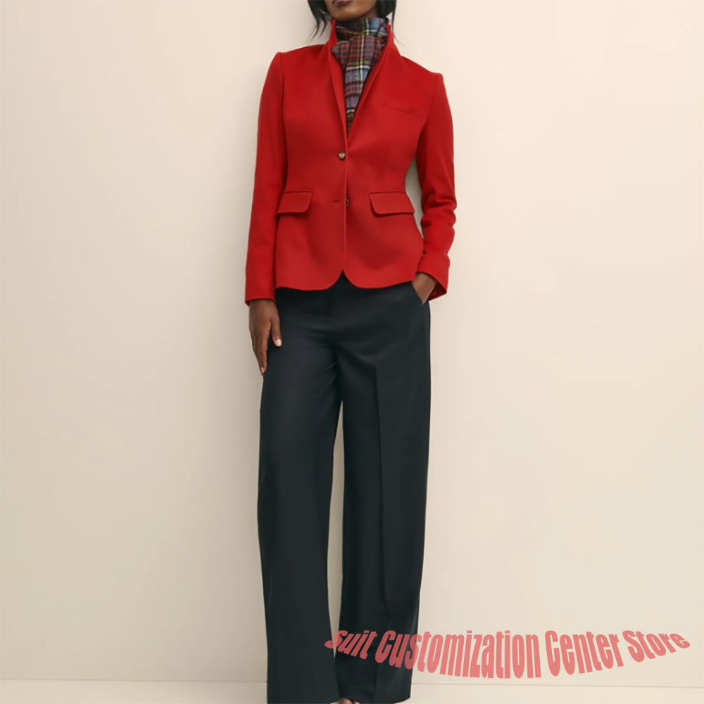 Marineblauwe wollen kleding vo - Women'S Formal Wear Pants Suit recensie en prijs