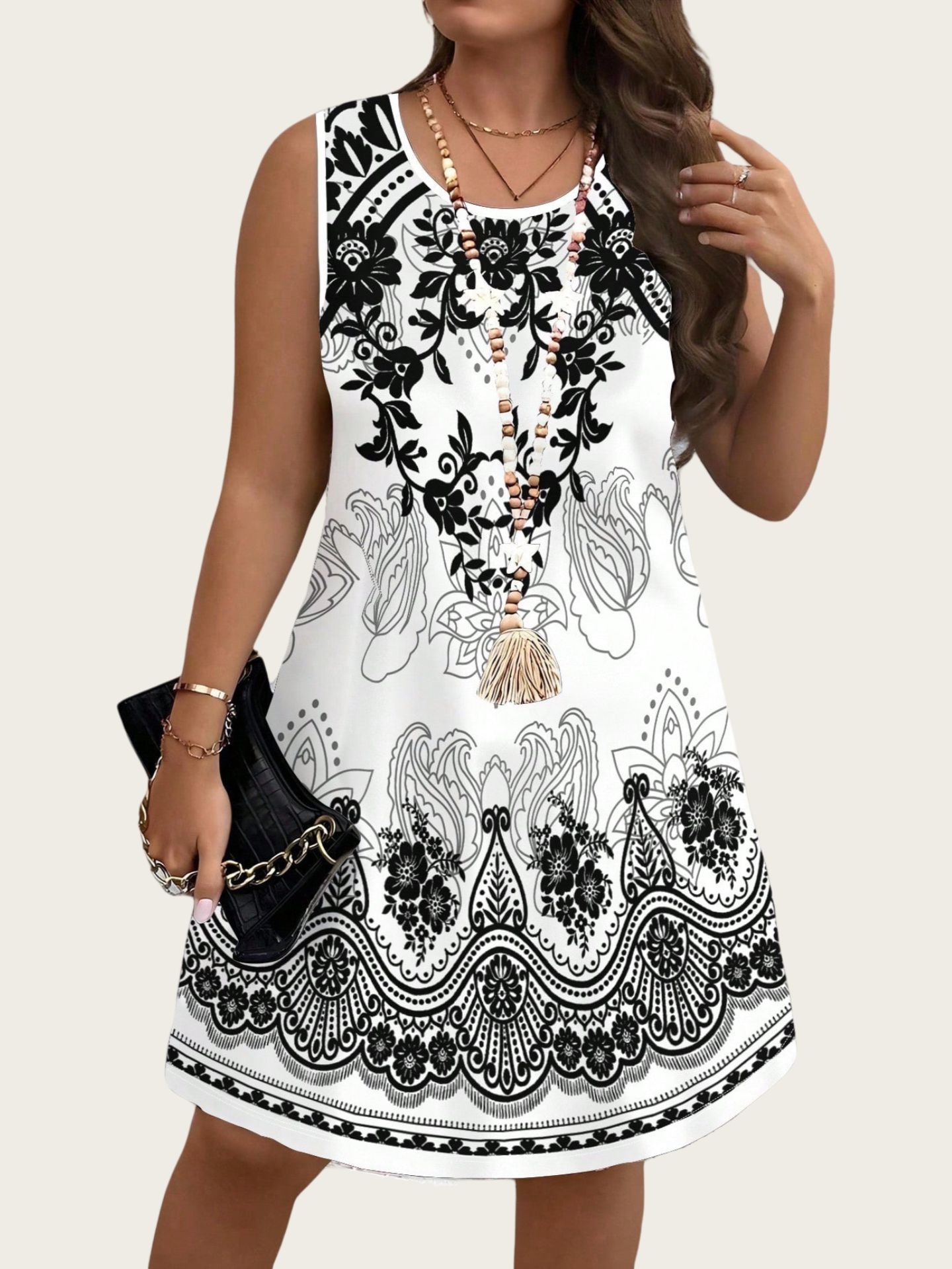 Etnische stijl vintage jurken  - Shift Dress Sleeveless recensie en prijs