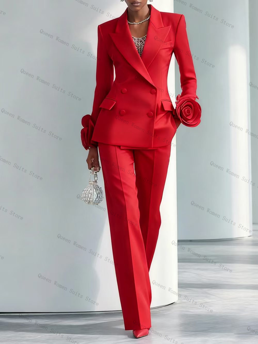 Luxe Rode Vrouwen Pak Set 2-de - Women'S Formal Wear For Wedding Guest recensie en prijs