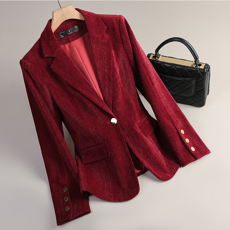 Geelgouden fluwelen blazer Dam - Yellow Formal Wear Women recensie en prijs