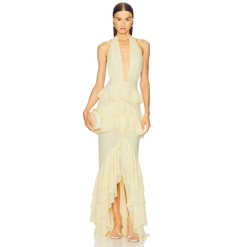 Avondjurken Diepe V-hals Halte - Women'S Formal Wear For Wedding Guest recensie en prijs