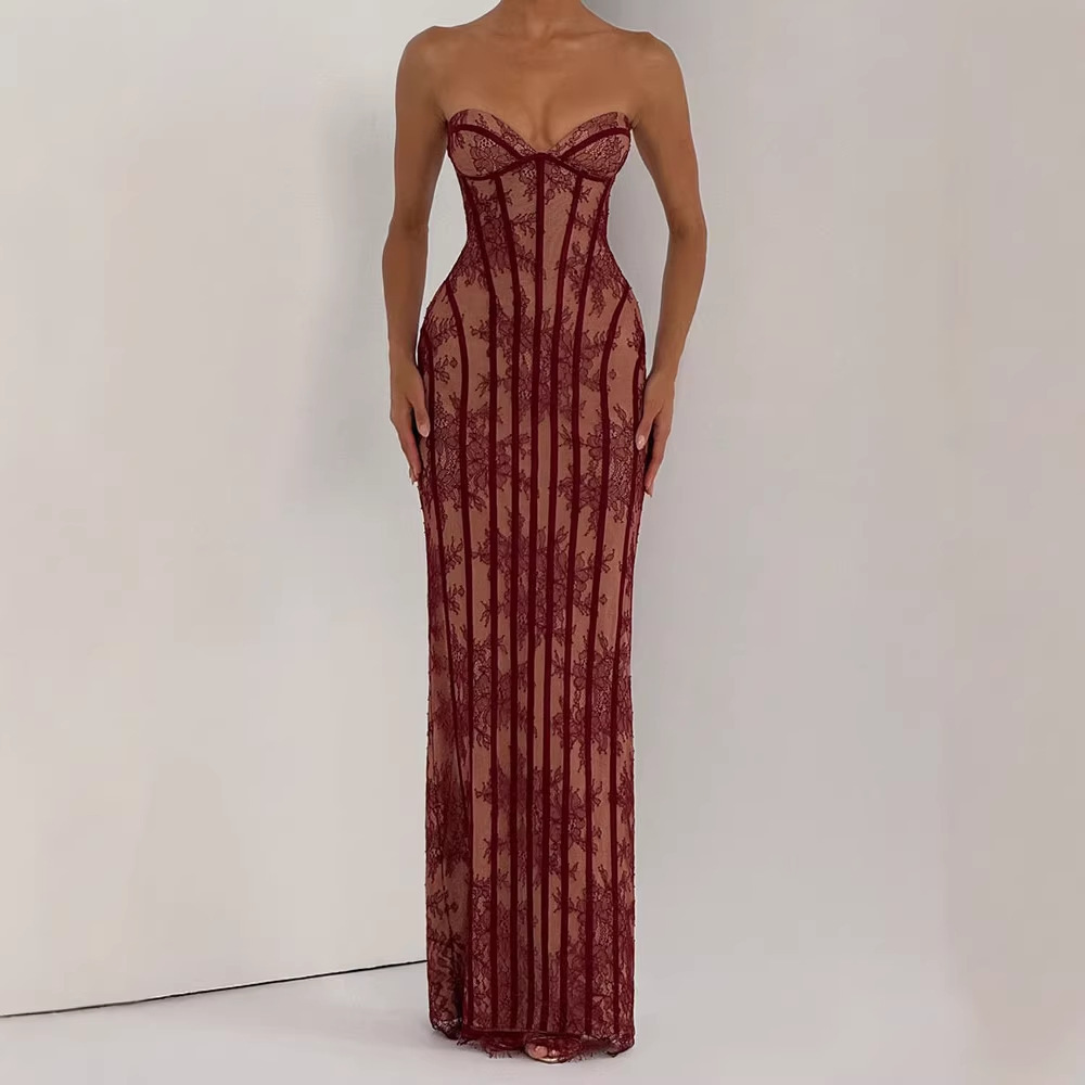 Strapless bodycon maxi jurk vo - Women Formal Wear Dress recensie en prijs