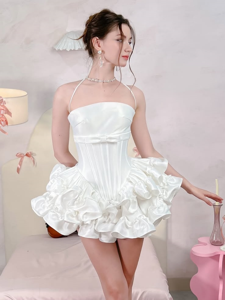 Women Pink White Lace-up Dress - Shift Dress Sleeveless recensie en prijs